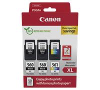 Paquet à prix réduit cartouches d'encre PG-560XL x2/CL-561XL + papier photo Canon