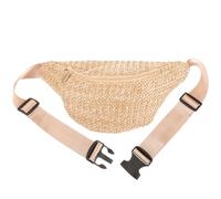 Paquet Banane Bandoulière en Paille Marron, Mini, Léger et Pratique | Finition Soignée, Belle Apparence, Facile à Porter, pour Promenade du Chien et Randonnée, Style Estival