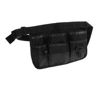 Paquet Banane Waterproof, 6 Poches, Ceinture Réglable | Nylon Noir Léger, Usage Multi-tâches, pour Jardiniers et Agents D'entretien, Format Pratique
