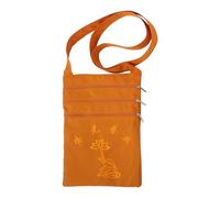 Paquet Bandoulière Bouddhiste en Tissu, Léger, Grosse Capacité, Orange | Usage Quotidien et Pèlerinage, Rangement Pratique, Design Élégant, Style Portable, Unisexe