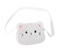 Paquet Bandoulière Chat en Peluche Compact et Moelleux pour Filles, Blanc | Style Mignon et Girly, Léger Sangle Réglable, pour Sorties Shopping et Rendez