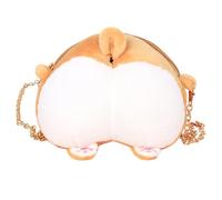 Paquet Bandoulière Corgi Butt en Peluche Créatif pour Garçon et Filles | Fermeture à Glissière en Métal, Polyester et Fer, Format Léger, Présent Anniversaire ou Thanksgiving