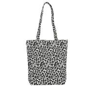 Paquet Bandoulière Léopard Blanc Polyester Pu pour Femme Format Cabas | Style Élégant Polyvalent, pour Travailler ou Sortie Journée, Rangement des Essentiels, Peut Servir de Paquet à Main