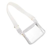 Paquet Bandoulière Transparent Femme, Petit Format PVC Blanc, Style | Porte Téléphone Compact, Options Croisées ou Épaule, Rangement Pratique, pour Concerts et Stades