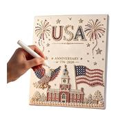 Paquet d'artisanat de fausses pierres précieuses sur le thème des États-Unis : mosaïque de avec drapeau américain en rouge et bleu, projet de passe-temps du Memorial Day | Salon Salle de