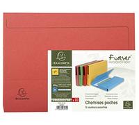 Paquet de 10 chemises à poche Forever en carte recyclée 290g, assortis vif