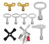 Paquet de 10 Clé Triangle Pompier Carre 4 Voies Universelle Utilitaire Multifonction pour Armoires Electriques, Compteur Électrique, Radiateur, Ascenseurs