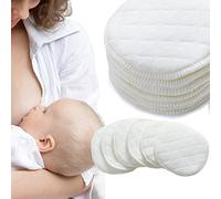 Paquet de 10 coussinets d'allaitement lavables, coussinets d'allaitement réutilisables, anti-fuites, pour soutien-gorge souple,Blanc
