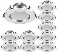 Paquet De 10 Downlight Encastré à LED Ultra-Mince 5w / 7w Pel Light, 4 Ih Baffle Trim, Downlight Daylight Retrofit, Cut Out 70-90mm, 5w, 6000K