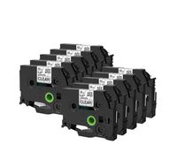 Paquet de 10 étiquettes laminées 12mm 231 noir sur blanc Compatible avec l'étiqueteuse PTH110 PTD210 PTH200 E1000PRO D210S(Black on Clear)