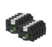 Paquet de 10 étiquettes laminées 12mm 231 noir sur blanc Compatible avec l'étiqueteuse PTH110 PTD210 PTH200 E1000PRO D210S(White on Clear)