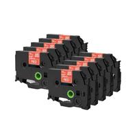 Paquet de 10 étiquettes laminées 12mm 231 noir sur blanc Compatible avec l'étiqueteuse PTH110 PTD210 PTH200 E1000PRO D210S(White on Red)