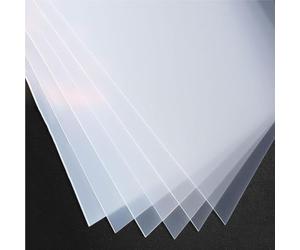 Paquet de 10 feuilles de polypropylène givré de 0,8 mm, finition mate semi-transparente, for travaux manuels, pochoirs, modèles(100mmx100mm)
