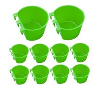 Paquet de 10 gobelets d'eau de Poulet Vert 8 oz, mangeoire à Oiseaux Suspendue pour Cage avec Crochet pour volaille