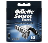 Paquet de 10 lames de rasoir de remplacement pour hommes Gillette Sensor Excel