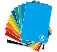 Paquet De 10 One Color - Cahier De Composition - Format A4 (21x29,7) - Couverture En Carton De Couleurs Assorties - 20 Feuilles En Papier Usomano 80 G/M² Certifié Fsc - Lignage 5m