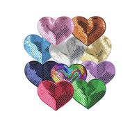 Paquet De 10 Patchs À Paillettes En Forme De Cœur, Appliques Brodées Thermocollantes DIY Pour Vêtements Et Sacs À Dos