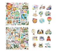 Paquet De 100 Autocollants De Voyage, Autocollants De Graffitis De Paysage, Peuvent Être Utilisés Pour Décorer Des Albums, Des Agendas, Des Étuis De Téléphones Portables Et Des Bouteilles D'Eau