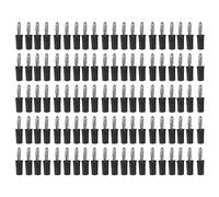 Paquet de 100 douilles banane 4 mm |Connecteurs de borne en laiton chromé et ABS |pour cordons de test/haut-parleurs/électronique automobile |Transmission de courant stable (Black)