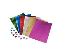 O COLOR O'COLOR Ramette 100 feuilles métallisées 1 face, format A4, couleurs or, Rouge, Rose, argent, Vert, Bleu
