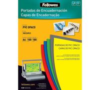 Paquet de 100 pochettes noires en PVC opaque 180 microns a4 fellowes 5100301
