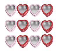 Paquet De 12 Boîtes En Métal En Forme De C¿Ur Avec Couvercle, Boîtes À Bougies De En Saint-Valentin Pour Fabriquer Des Bougies, Boîtes À Bougies De 2 Oz Avec Couvercles