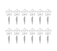 Paquet de 12 pinces mémo double face de 2,8 pouces |Colliers de serrage en alliage pour (Star and Moon Shape)