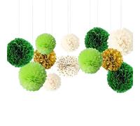Paquet de 12 Pompons en Papier de Soie 5 Couleurs - Guirlande 3 Tailles Fleurs Pour Décoration de Mariage, Fêtes D'anniversaire