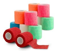 Paquet de 12, ruban adhésif cohésif auto-adhésif - 2" x 5 yards, rouleaux de bandage auto-adhésif et bandage vétérinaire, enveloppements sportifs pour le coude, la cheville, le poignet