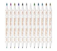 Paquet De 12 Stylos À Double Pointe Pour Nail Art, Avec Brosse Douce Pour Une Coloration Détaillée, Les Artistes Professionnels Utilisent Un Stylo ABS