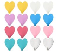 Paquet De 16 Crochets En Forme De Coeur, Crochets D'Amour Colorés, Crochets En Métal, Crochets Autocollants, Patères Mignonnes, Crochets Décoratifs, Accessoires Pour La Maison