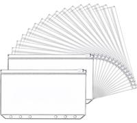 Paquet De 18 Pochette Plastique A6, Enveloppe Budgetaire Perforée,6 Trous Fermeture Éclair Convient Pour Étudier Et Travailler Pour Ranger Des Objets Personnels