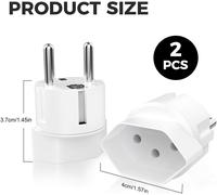 Paquet De 2 Adaptateurs Suisse/Liechtenstein Vers Ue, Adaptateur Voyage Pour Prise Type J, Adaptateur M France/F Suisse, Max. 250 V / 4000 W, Pour Visiteur Suisse/Liechtenstein (Blanc)[Z3200]