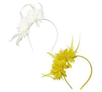 Paquet De 2 Bandeaux De Fleurs, Bandeaux De Plumes De Fleurs Artificielles, Bandeaux Rétro, Bandeaux De Mariée, Adaptés Au Bal, Au Goûter, Au Mariage