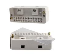 Paquet de 2 boîtes de jonction à courant élevé auto-élévatrices, entrée 4-50 mm², bornes à vis à double rangée, coque ignifuge Câblage et branchement(2-in/12-out)