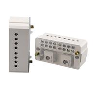 Paquet de 2 boîtes de jonction à courant élevé auto-élévatrices, entrée 4-50 mm², bornes à vis à double rangée, coque ignifuge Câblage et branchement(2-in/8-out)