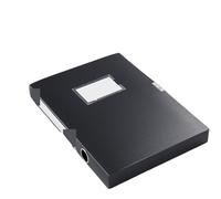 Paquet de 2 boîtes rangement fichiers en Pp pliables et épaisses, 35 épaisseur 55.0mm, noir bleu, organisateur contrats documents bureau Pour Fournitures(Black-3.5cm)