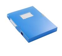 Paquet de 2 boîtes rangement fichiers en Pp pliables et épaisses, 35 épaisseur 55.0mm, noir bleu, organisateur contrats documents bureau Pour Fournitures(Blue-5.5cm)