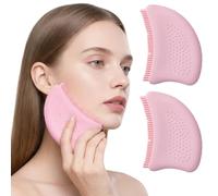 Paquet de 2 brosses de contour lymphatique pour le visage, outil massage du visage en silicone pour le drainage lymphatique, le soulagement des poches et les soins la peau, brosse massa