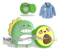 Paquet de 2 Cache-épingle de sûreté Compatible AirTag, Support caché, Coque en Silicone à Motif Dessin animé Mignon, Convient aux Enfants (Avocat + Dinosaure)
