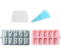 Paquet De 2 Chiffres Numériques 0-9 Pour Le Bricolage De Cupcake Cake Topper Décor Gomme Pâte Moule Dessert Fondant Pudding Jelly Shots Crystal Handmade Candy Ice, Avec Poche à Douche Et Grattoir
