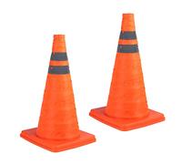 Paquet de 2 cônes de sécurité Orange Pliables de 18 Pouces/cônes de Circulation Orange/cône de sécurité réfléchissant Multi-usages, cônes de Conduite pour l'entraînement, cônes de stationnement
