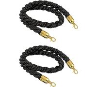 Paquet De 2 Corde De Chanvre pour Poteau De Poteau pour La Ligne De File D’Attente Barrière De Contrôle De Foule Célébrations, Poste De Barrière De Fil, Black, 426cm/14ft