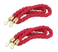 Paquet de 2 cordes torsadées tressées contrôle des foules for comptoir magasin, corde barrière file d'attente portative avec crochets, suspension murale/