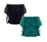 Paquet de 2 couches adultes en coton for hommes, réutilisables | Couches lavables en tissu imperméables for incontinence, pantalons réglables, sous-vêtements anti-fuite(A,XX-Large)