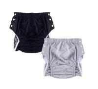 Paquet de 2 couches adultes en coton for hommes, réutilisables | Couches lavables en tissu imperméables for incontinence, pantalons réglables, sous-vêtements anti-fuite(B,XX-Large)