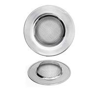 Paquet de 2 crépines d'évier de cuisine à large bord filtre de vidange en acier inoxydable trous de micro perforation anti-colmatage