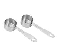 Paquet de 2 cuillères à café en acier inoxydable de 30ml, manche Long avec mesures gravées pour café, lait en poudre, cuillère à mesurer de cuisine