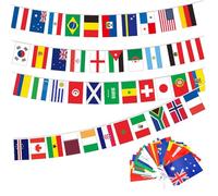 Paquet de 2 drapeaux à cordes de 42 pays, drapeaux du monde 5, 51 × 8, 27 pouces, guirlande bannière drapeau pour la fête