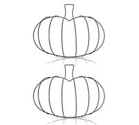 Paquet de 2 formes de couronne citrouille, cadre en fil métallique pour les arrangements floraux d'Halloween, décorations artisanales DIY